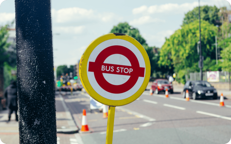 Temporary bus stop - a planned network change