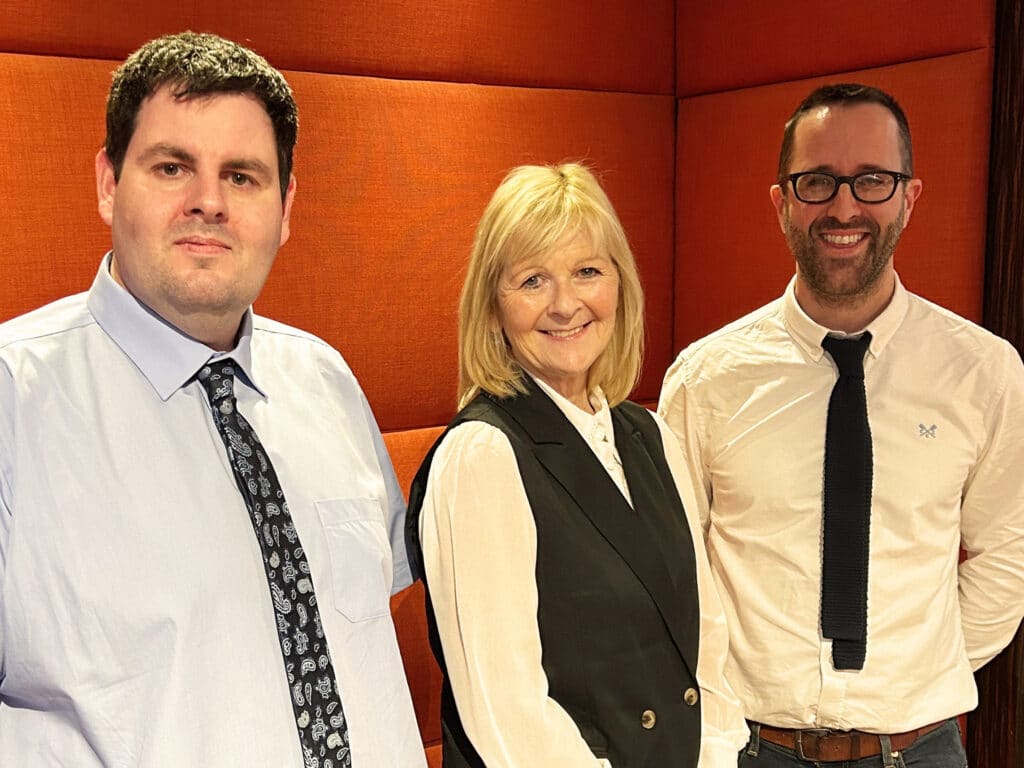 L to R: James Clough (Finance Director), Jane Cole (Managing Director) and Tom Quay (CEO, Passenger)