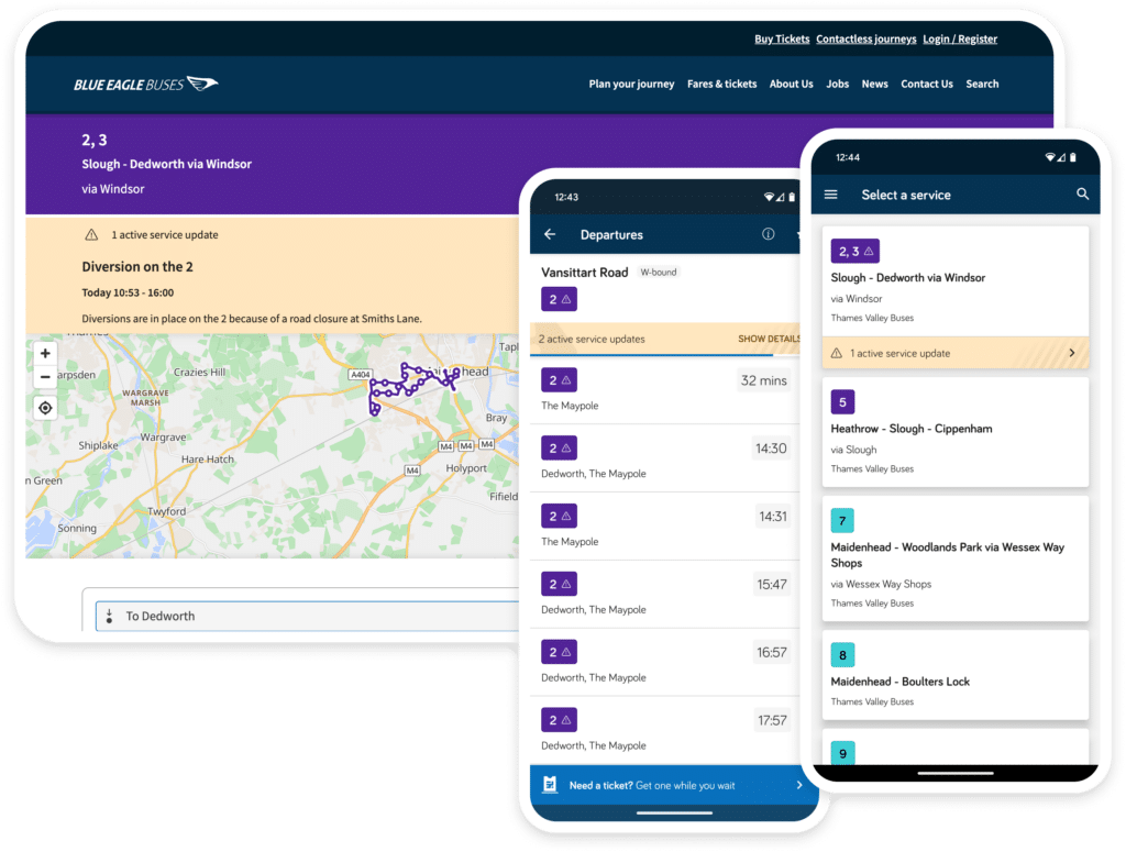 Contextual Disruptions shown in the application on mobile and desktop.