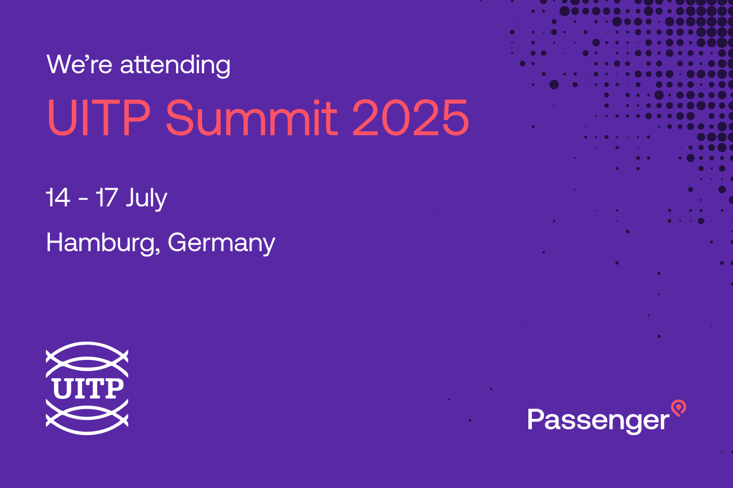 We're exhibiting at UITP Summit 2025, 14-17 July - Hamburg, Germany